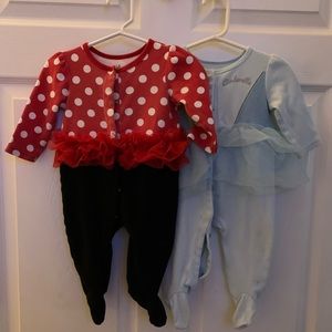 Minnie Mouse & Cinderella Footie Pajamas